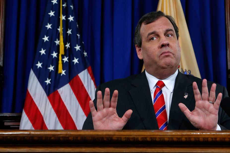 At a March 2014 news conference, Christie speaks to the press about the Fort Lee lane closures. Christie said the chairman of the Port Authority of New York and New Jersey had resigned, a day after an internal investigation cleared Christie in the scandal.